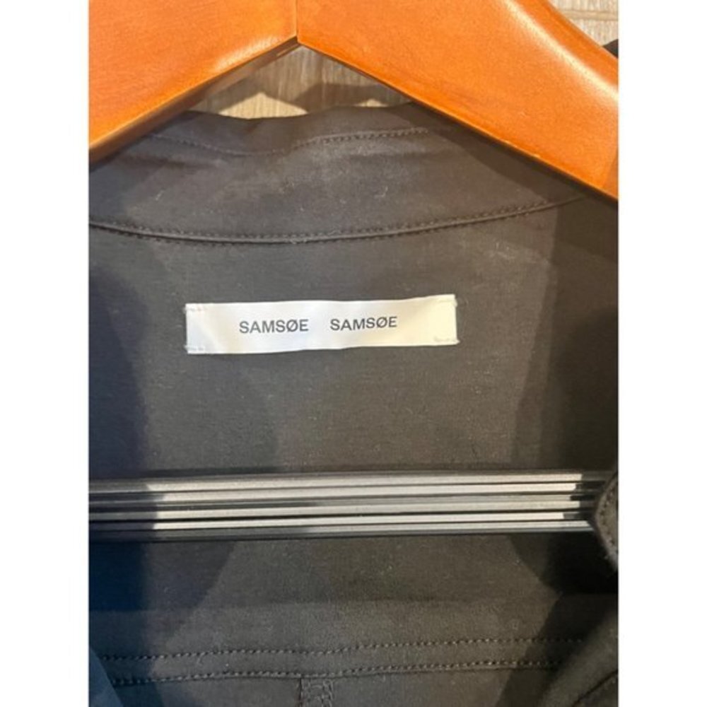 NWOT SAMSØE SAMSØE Cassi Long Sleeve BlackOrganic Cotton Shirtdress SIZE L - Picture 9 of 11